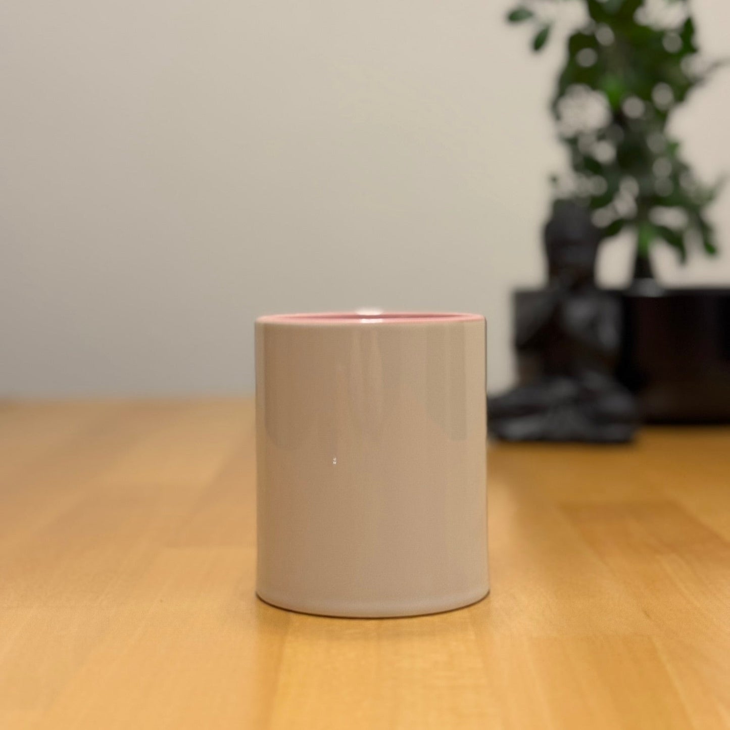 Tasse weiss/rosa glanz