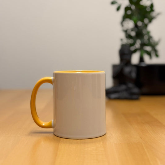 Tasse weiss/gelb glanz