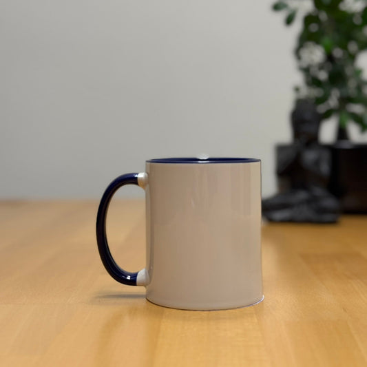 Tasse weiss/dunkelblau glanz