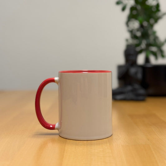 Tasse weiss/rot glanz