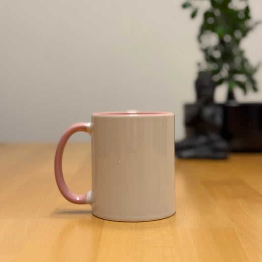 Tasse weiss/rosa glanz