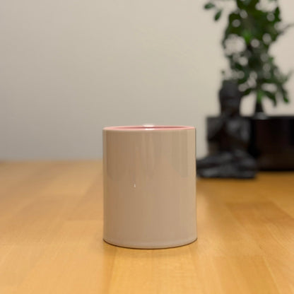 Tasse weiss/rosa glanz