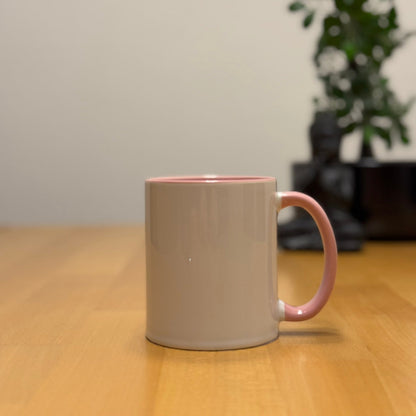 Tasse weiss/rosa glanz