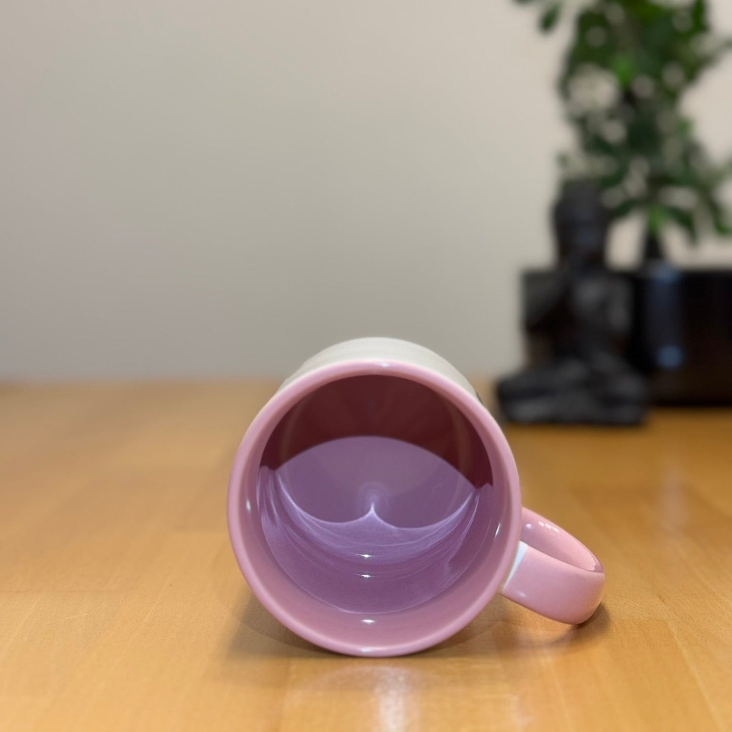 Tasse weiss/rosa glanz