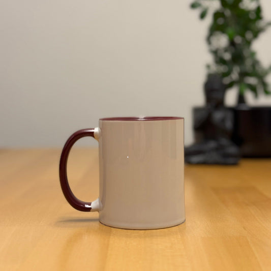 Tasse weiss/weinrot glanz